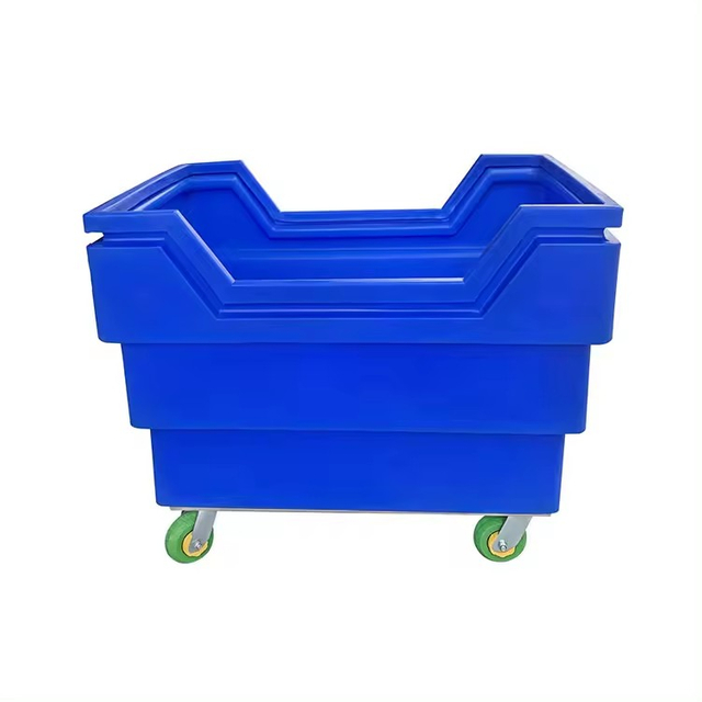 HDPE Rotomolding Hotel Plastic Laundry Carts Trolley With Wheels